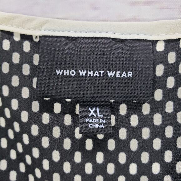 Who What Wear Polka Dot Ruffle Cap Sleeve Wrap Dress Size XL - Picture 8 of 12